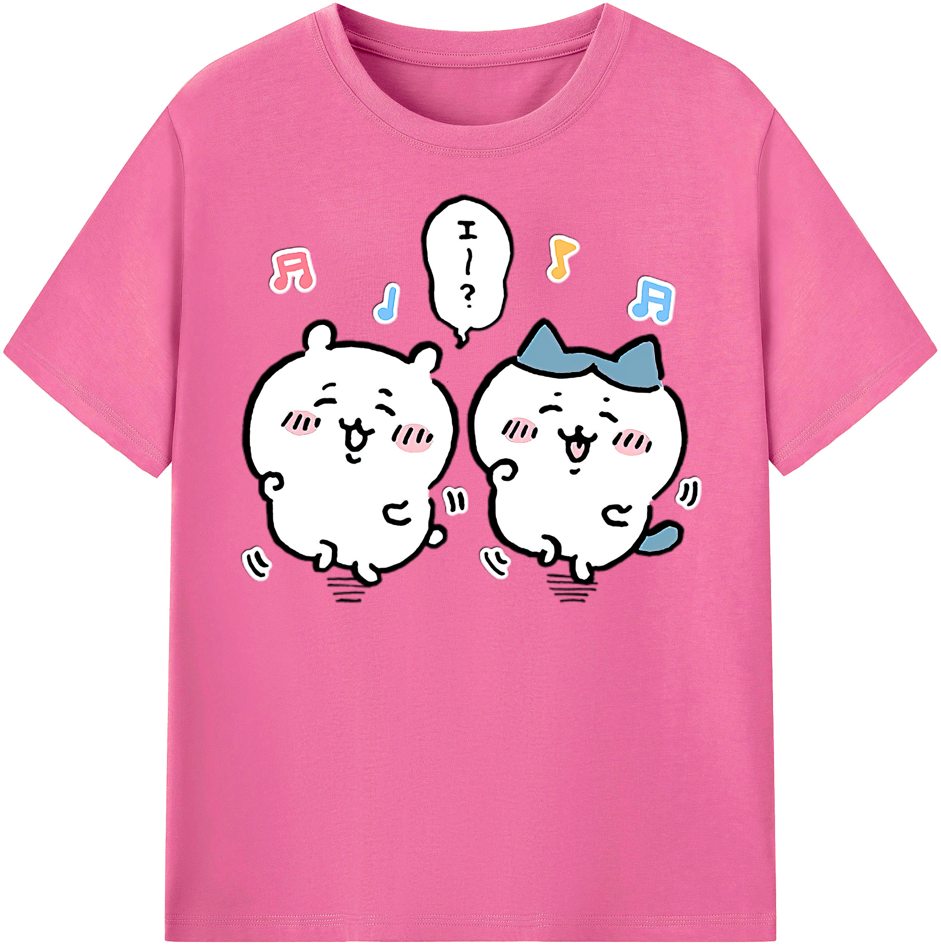 （画像用） ちいかわ ハチワレ Chii-kawa hachiware レディースカジュアルプリントTシャツ（綿100％）